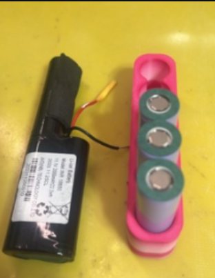 維修前:客人帶來的打氣機電芯包
